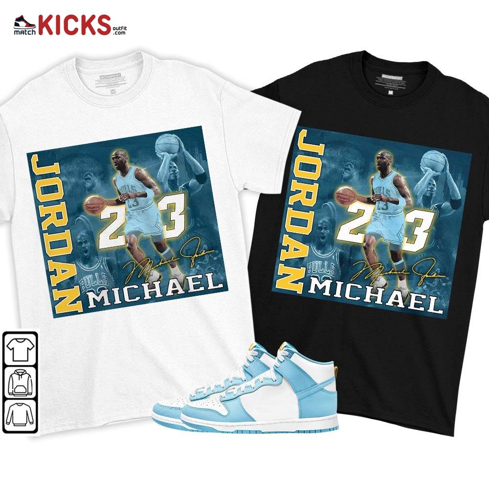 23JD Signature2 Sneaker Shirt Match Dunk High Blue Chill, Dunk High Homer Simpson MKO T-Shirt