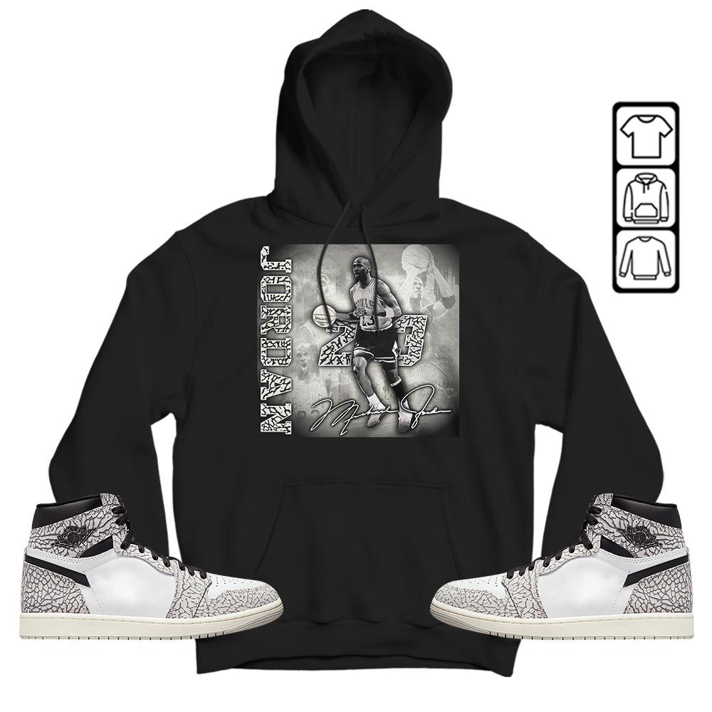 23JD Signature2 Sneaker Shirt Match OG Elephant 1s, Jordan 1 White Cement MKO T-Shirt 23JD Signature2 Sneaker Shirt Match OG Elephant 1s, Jordan 1 White Cement MKO T-Shirt