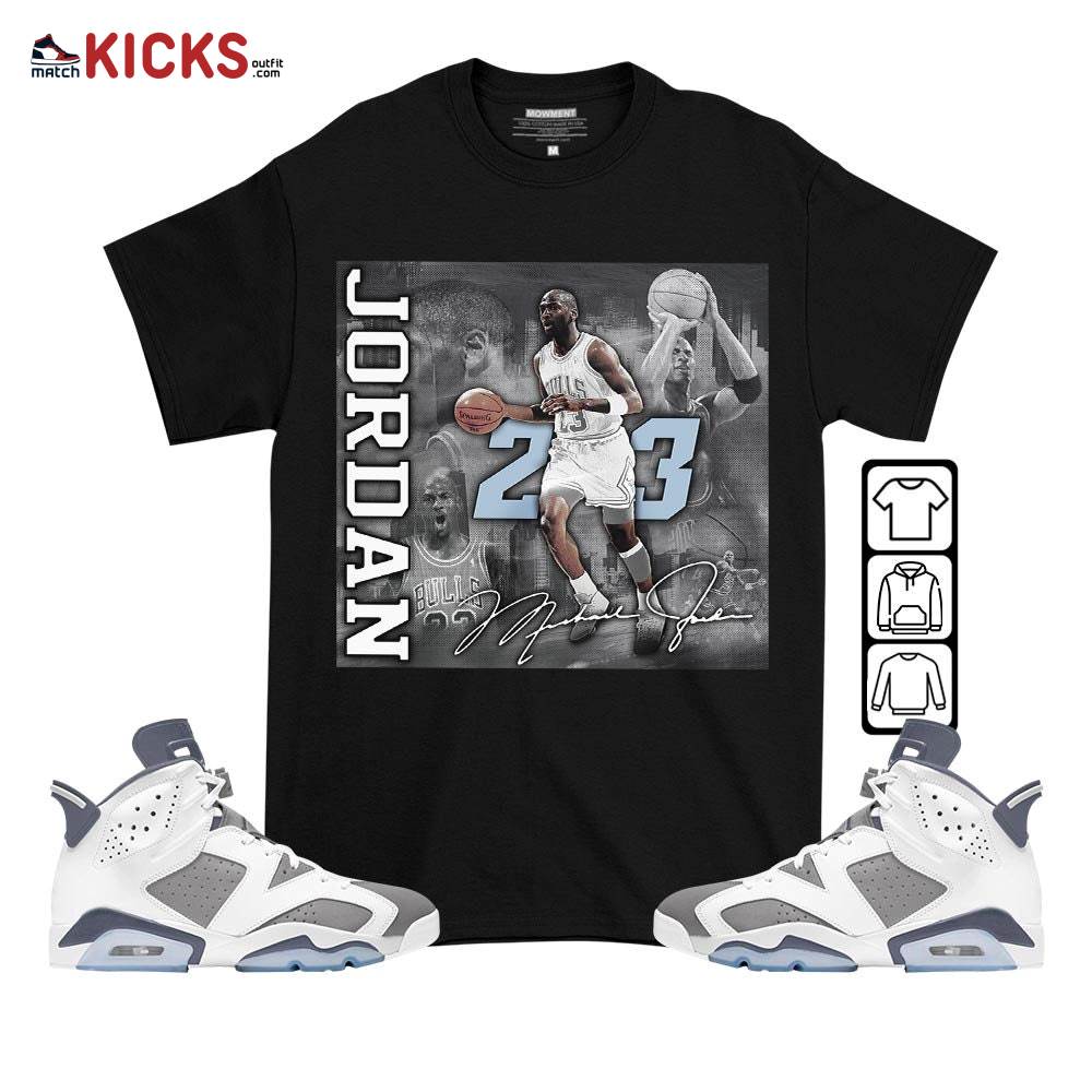 23JD Signature2 Sneaker Shirt Match Retro Cool Grey 6s, Jordan 6 Cool Grey MKO T-Shirt