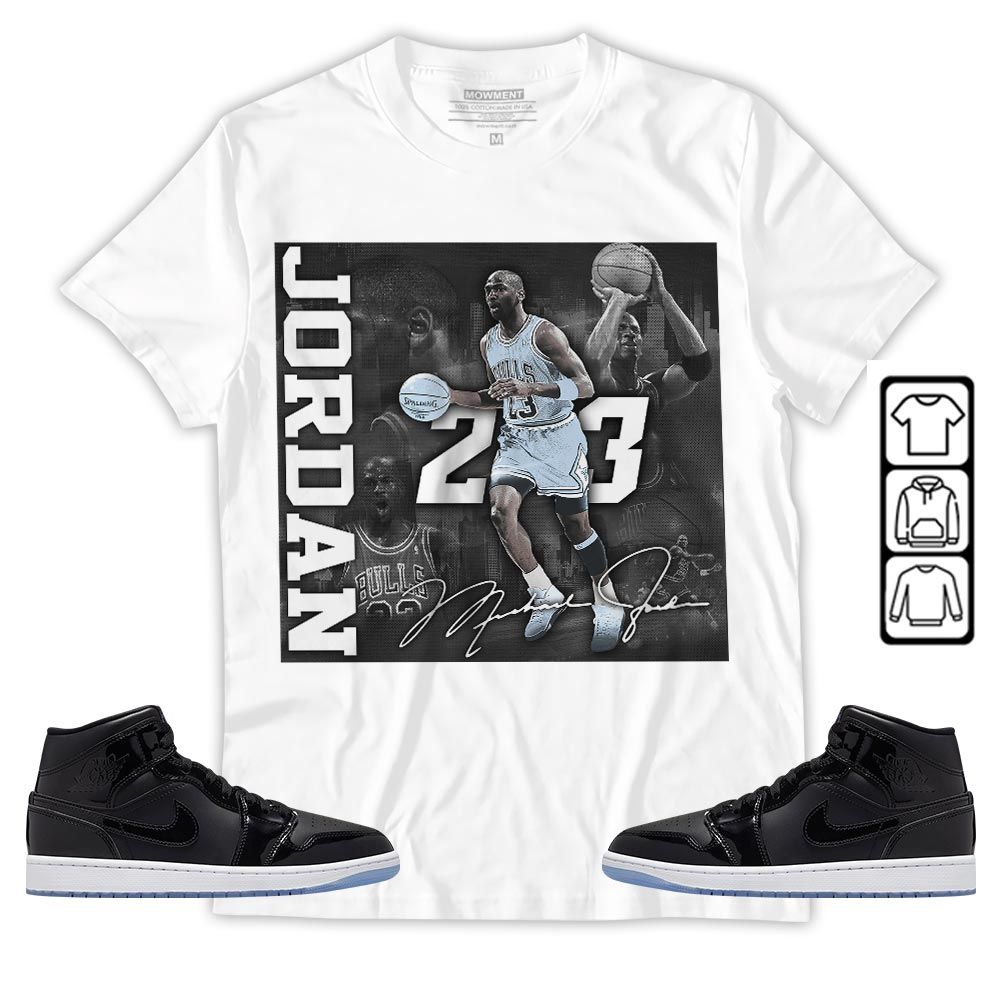 23JD Signature2 Sneaker Shirt Match Space Jam 1s, Jordan 1 Mid Space Jam MKO Sweatshirt