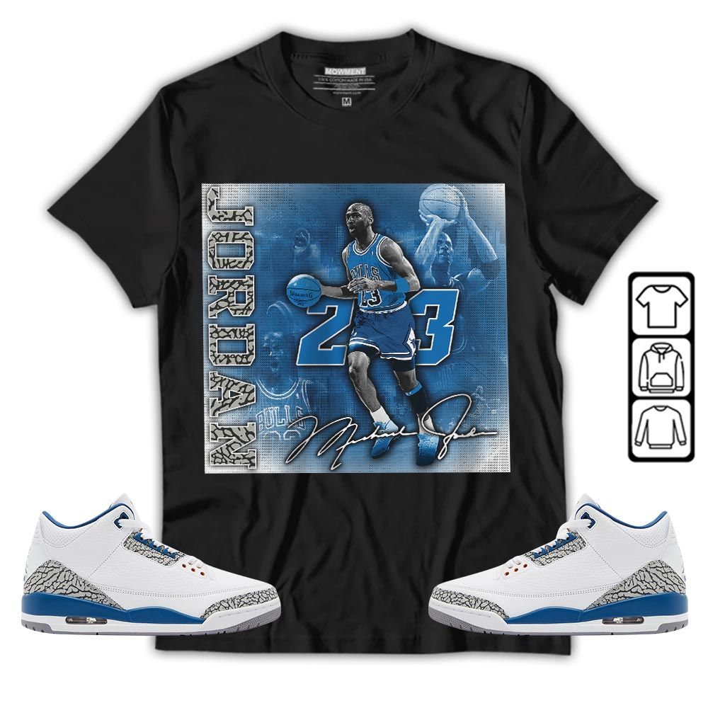 23JD Signature2 Sneaker Shirt Match Wizards 3s, Jordan Retro 3 Wizards MKO T-Shirt
