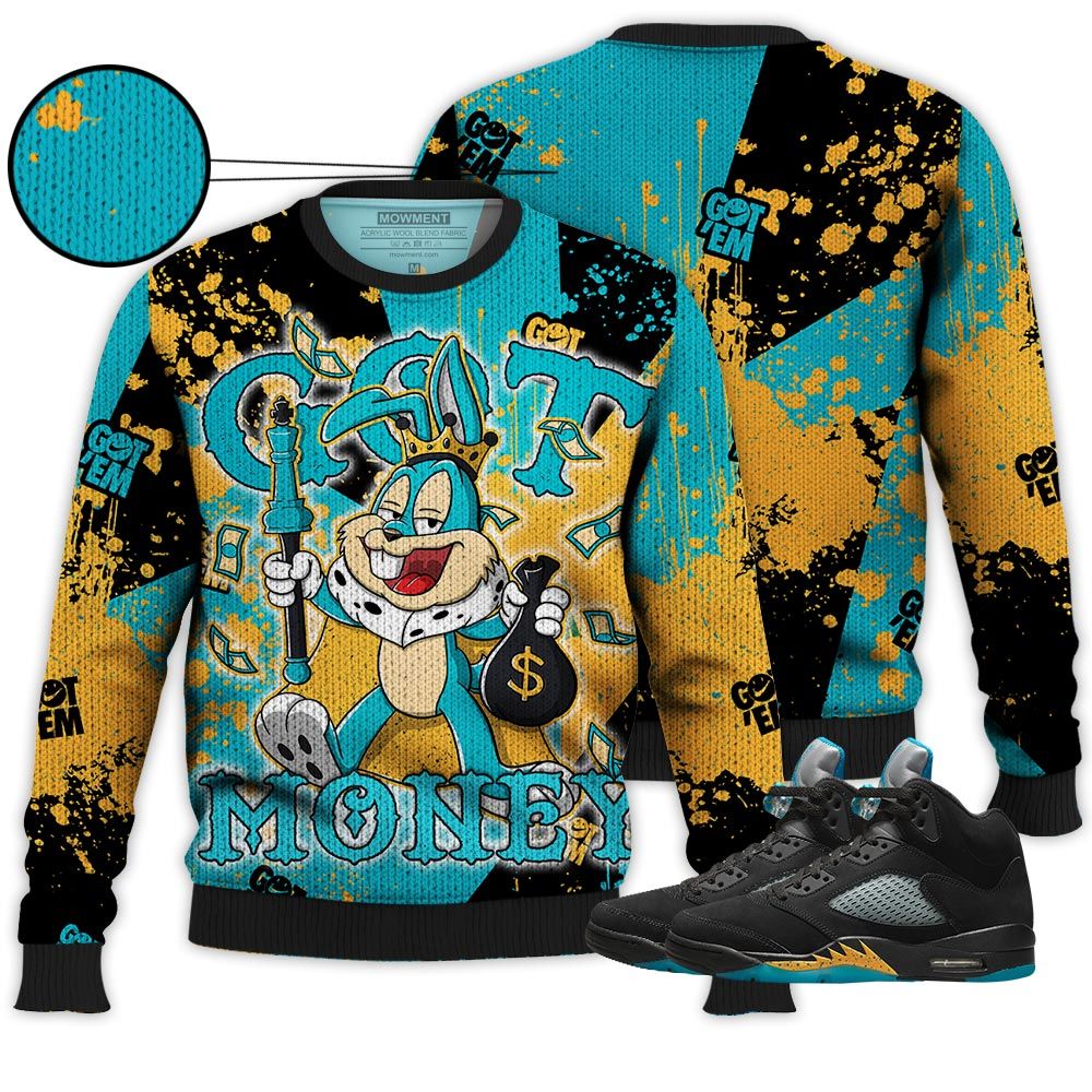 3D Got Money Bunny Sneaker Shirt Match 2023 Retro Aqua 5S, Jordan 5 Aqua Hoodie Sweatshirt Tee All Over Print MKO Shirt 3D Got Money Bunny Sneaker Shirt Match 2023 Retro Aqua 5S, Jordan 5 Aqua Hoodie Sweatshirt Tee All Over Print MKO Shirt