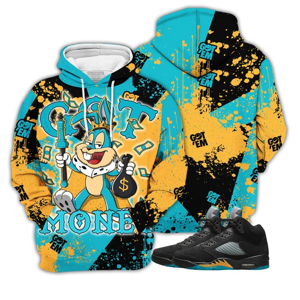 3D Got Money Bunny Sneaker Shirt Match 2023 Retro Aqua 5S, Jordan 5 Aqua Hoodie Sweatshirt Tee All Over Print MKO Shirt 3D Got Money Bunny Sneaker Shirt Match 2023 Retro Aqua 5S, Jordan 5 Aqua Hoodie Sweatshirt Tee All Over Print MKO Shirt