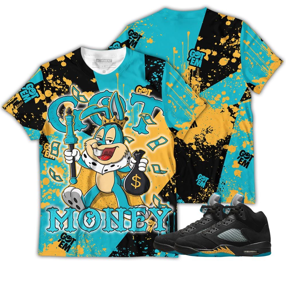 3D Got Money Bunny Sneaker Shirt Match 2023 Retro Aqua 5S, Jordan 5 Aqua Hoodie Sweatshirt Tee All Over Print MKO Shirt 3D Got Money Bunny Sneaker Shirt Match 2023 Retro Aqua 5S, Jordan 5 Aqua Hoodie Sweatshirt Tee All Over Print MKO Shirt