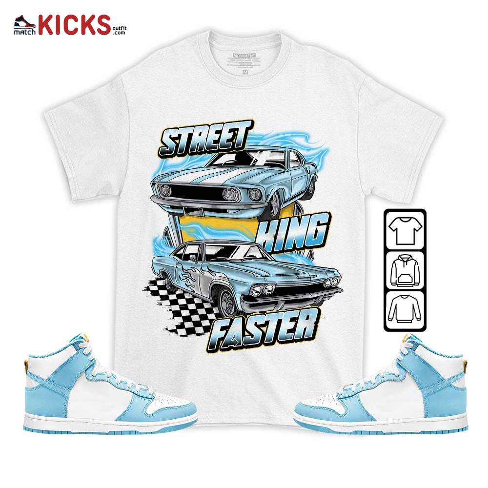 90s Race Car Vintage Sneaker Shirt Match Dunk High Blue Chill, Dunk High Homer Simpson MKO T-Shirt