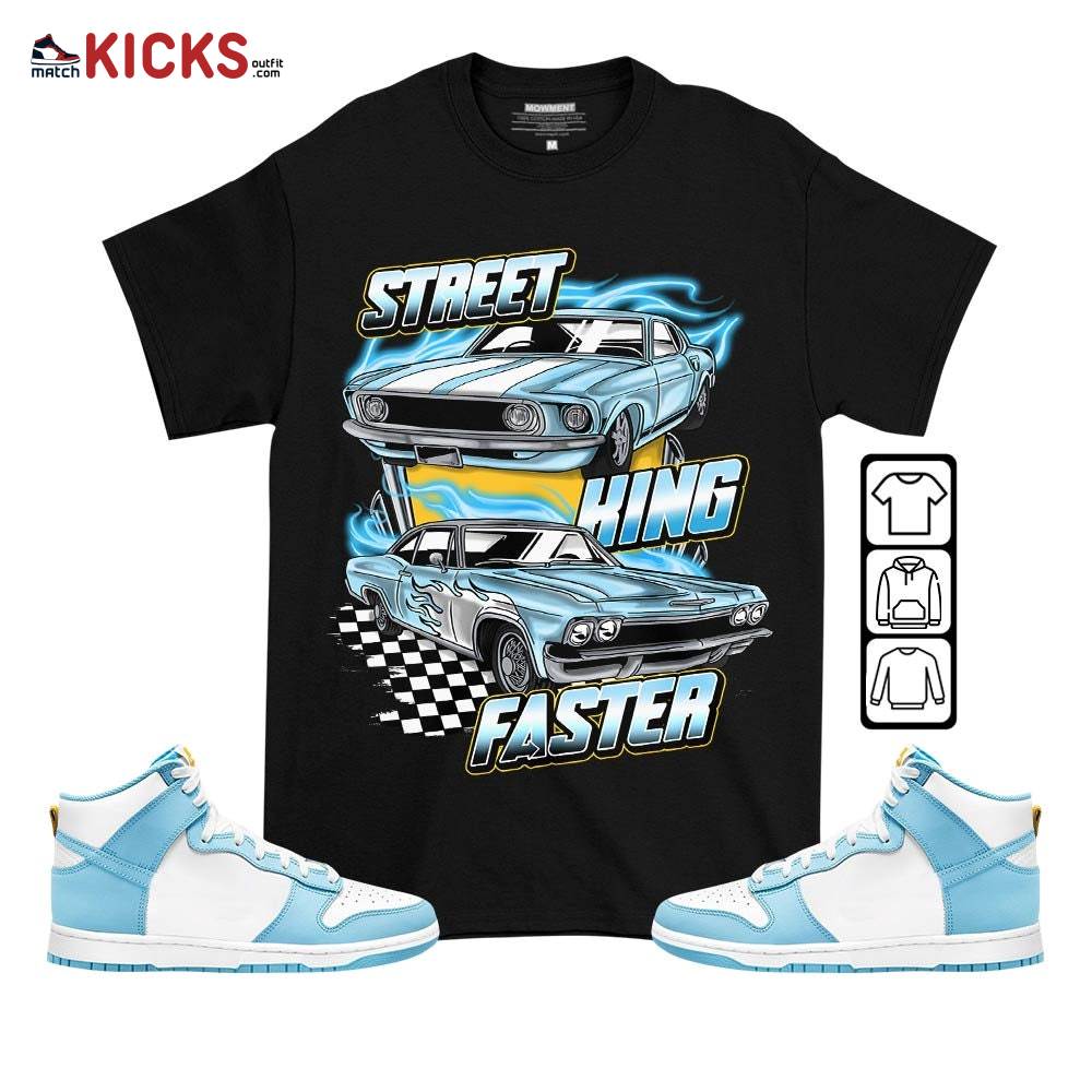 90s Race Car Vintage Sneaker Shirt Match Dunk High Blue Chill, Dunk High Homer Simpson MKO T-Shirt
