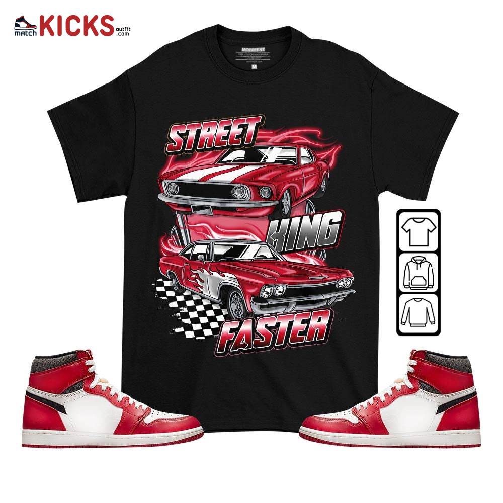 90s Race Car Vintage Sneaker Shirt Match High OG Chicago 1s, Jordan 1 Lost and Found Chicago MKO T-Shirt