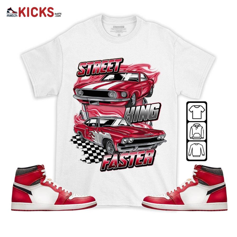 90s Race Car Vintage Sneaker Shirt Match High OG Chicago 1s, Jordan 1 Lost and Found Chicago MKO T-Shirt
