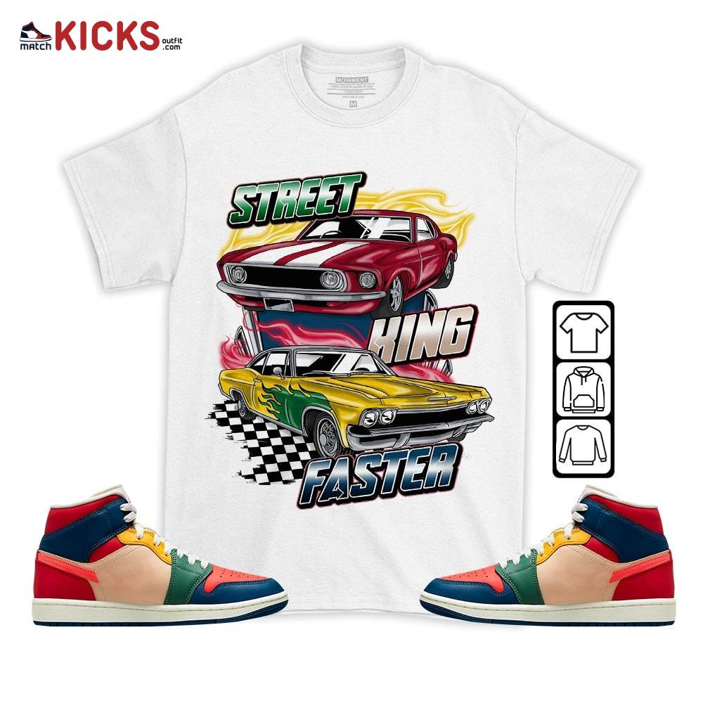 90s Race Car Vintage Sneaker Shirt Match Multi Color 2022 1s, Jordan 1 Mid Multi Color 2022 MKO T-Shirt 90s Race Car Vintage Sneaker Shirt Match Multi Color 2022 1s, Jordan 1 Mid Multi Color 2022 MKO T-Shirt