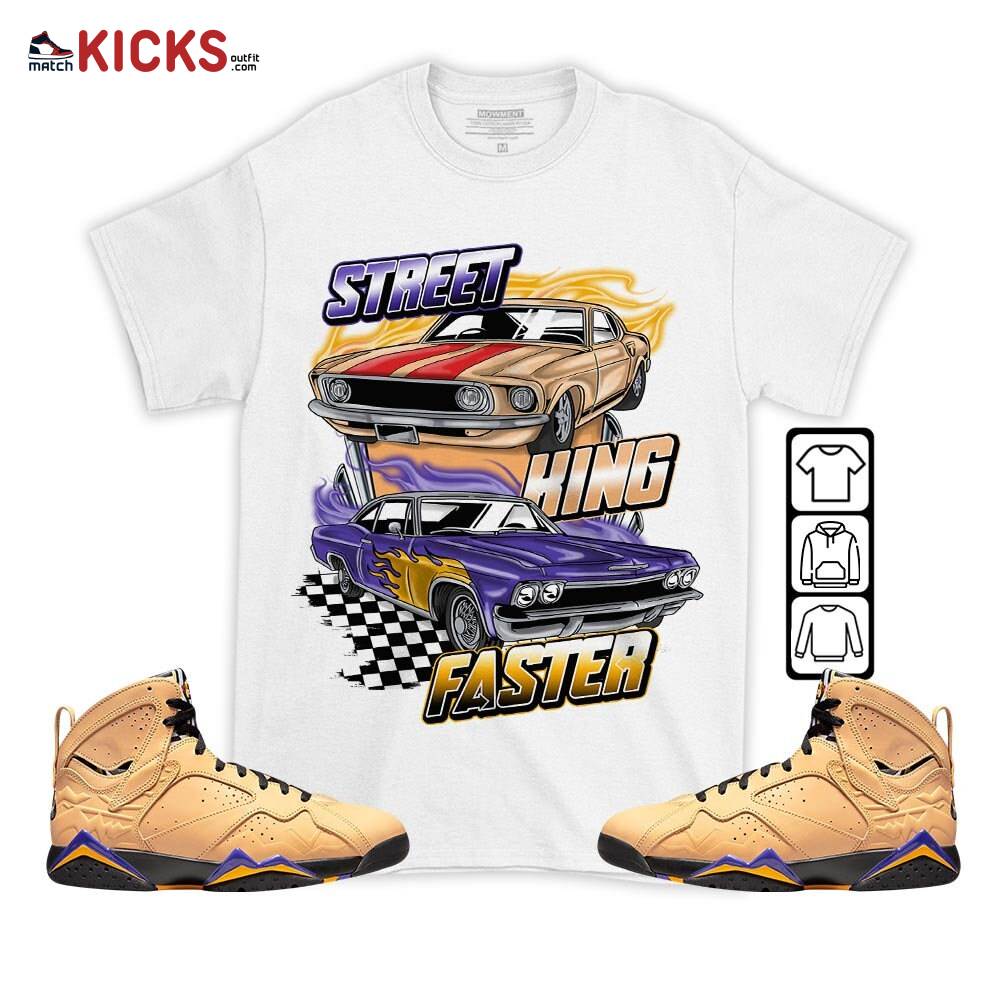 90s Race Car Vintage Sneaker Shirt Match Vachetta Tan 7s, Jordan 7 SE Afrobeats MKO T-Shirt