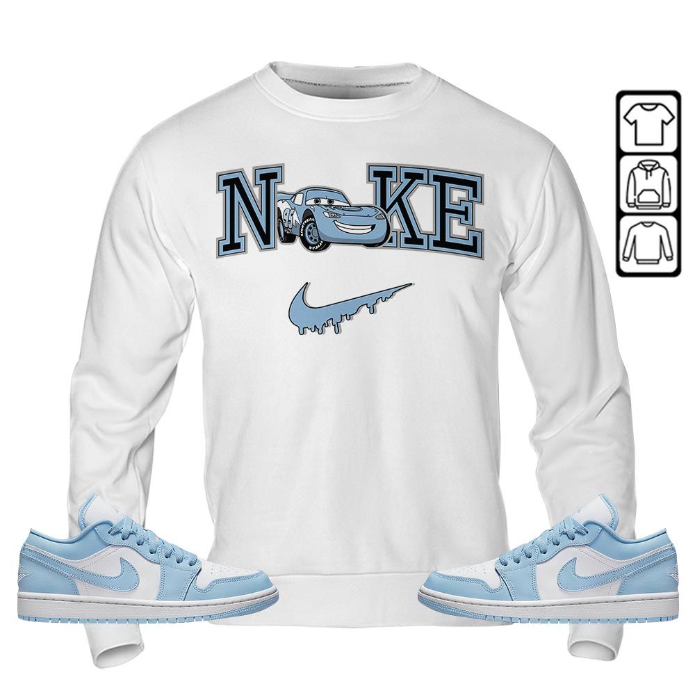 95 Mcqueen Car Fast Sneaker Shirt Match 1 Low Gets Icy, Jordan 1 Low Ice Blue MKO T-Shirt 95 Mcqueen Car Fast Sneaker Shirt Match 1 Low Gets Icy, Jordan 1 Low Ice Blue MKO T-Shirt