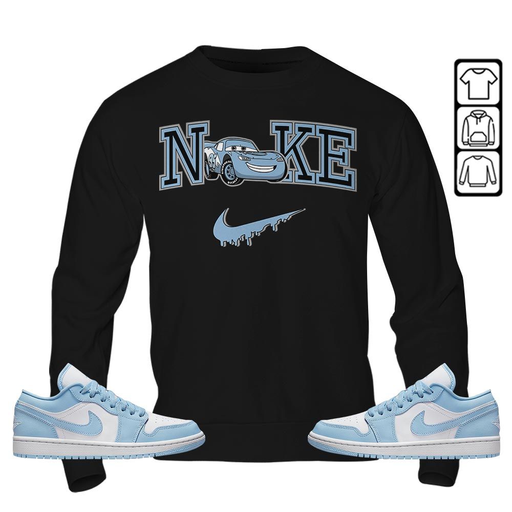 95 Mcqueen Car Fast Sneaker Shirt Match 1 Low Gets Icy, Jordan 1 Low Ice Blue MKO T-Shirt 95 Mcqueen Car Fast Sneaker Shirt Match 1 Low Gets Icy, Jordan 1 Low Ice Blue MKO T-Shirt