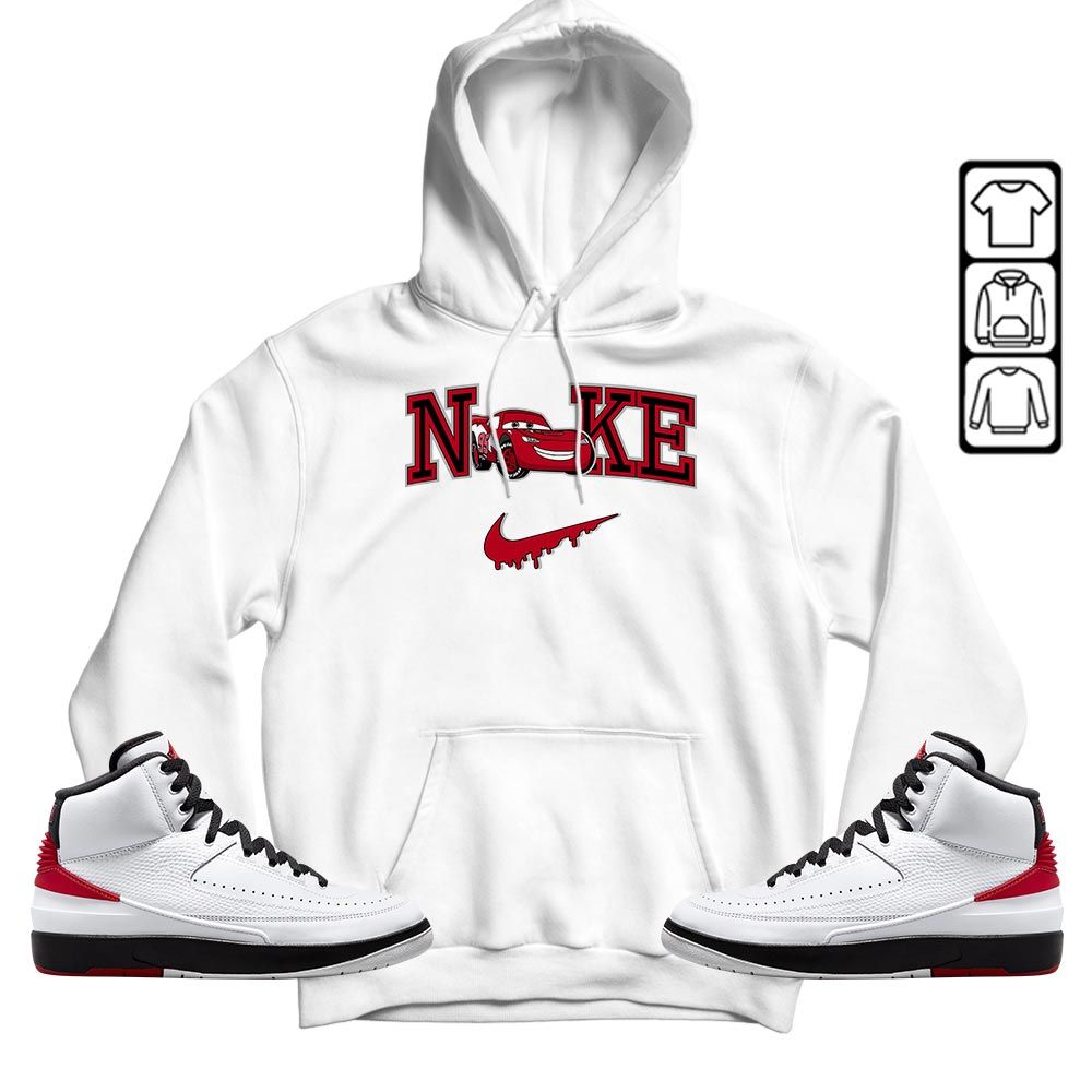 95 Mcqueen Car Fast Sneaker Shirt Match 2 Chicago Varsity Red, Jordan Retro 2 Chicago MKO T-Shirt