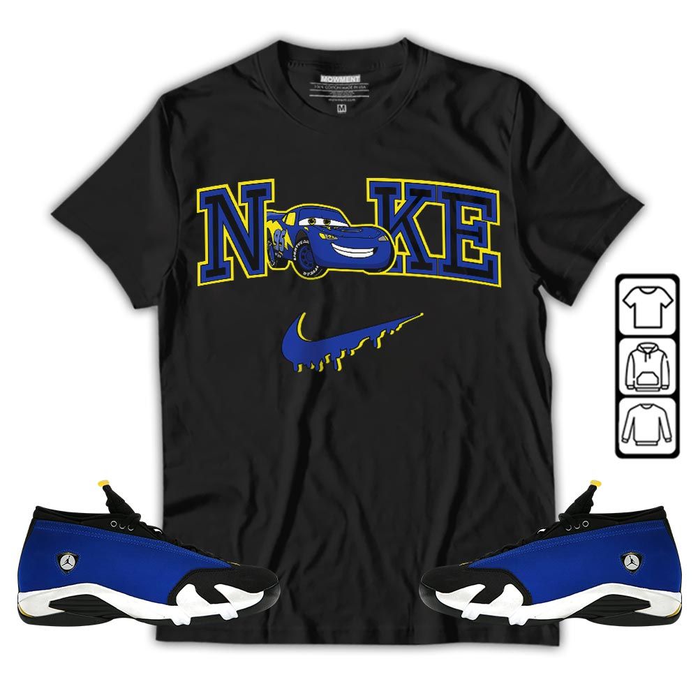 95 Mcqueen Car Fast Sneaker Shirt Match 2023 Blue Laney 14s, Jordan 14 Laney MKO T-Shirt 95 Mcqueen Car Fast Sneaker Shirt Match 2023 Blue Laney 14s, Jordan 14 Laney MKO T-Shirt