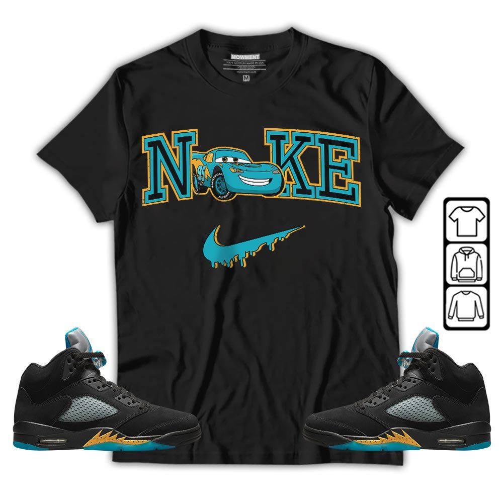 95 Mcqueen Car Fast Sneaker Shirt Match 2023 Retro Aqua 5s, Jordan 5 Aqua MKO Hoodie