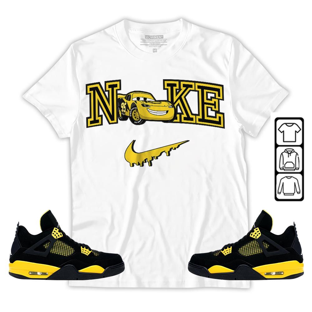 95 Mcqueen Car Fast Sneaker Shirt Match 2023 Thunder 4s, Jordan Retro 4 Thunder MKO T-Shirt 95 Mcqueen Car Fast Sneaker Shirt Match 2023 Thunder 4s, Jordan Retro 4 Thunder MKO T-Shirt