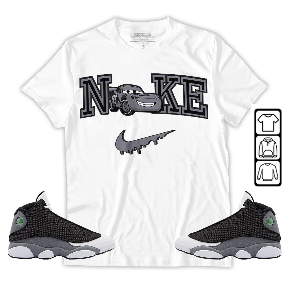 95 Mcqueen Car Fast Sneaker Shirt Match Black Flint 13s, Jordan Retro 13 Black Flint MKO T-Shirt
