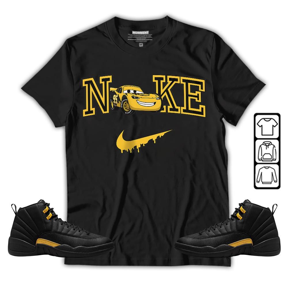 95 Mcqueen Car Fast Sneaker Shirt Match Black Taxi 12s, Jordan 12 Retro Black Taxi MKO Hoodie