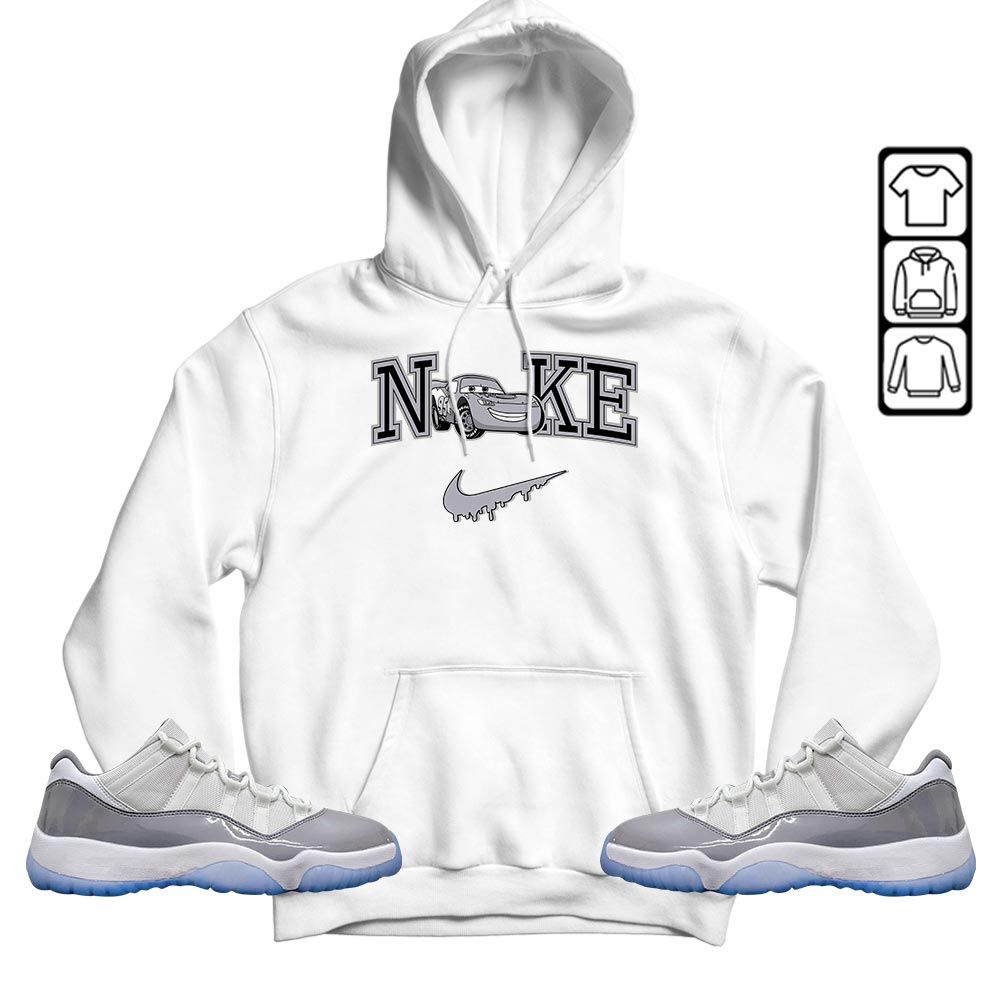 95 Mcqueen Car Fast Sneaker Shirt Match Cement Grey 11s, Jordan 11 Low Cement Grey MKO T-Shirt