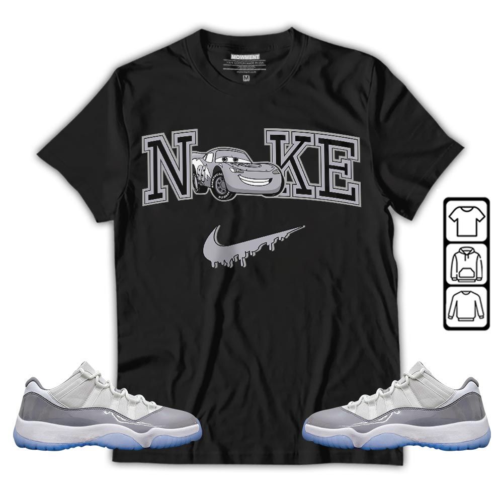 95 Mcqueen Car Fast Sneaker Shirt Match Cement Grey 11s, Jordan 11 Low Cement Grey MKO T-Shirt