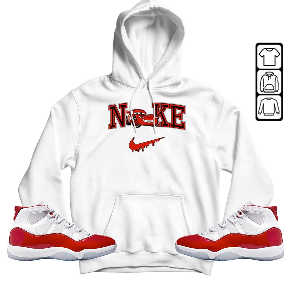 95 Mcqueen Car Fast Sneaker Shirt Match Cherry 11s, Jordan 11 Retro Cherry MKO T-Shirt