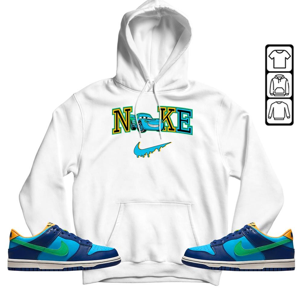 95 Mcqueen Car Fast Sneaker Shirt Match Dunk Low GS Kyrie, Dunk Low GS Electric Algae MKO T-Shirt