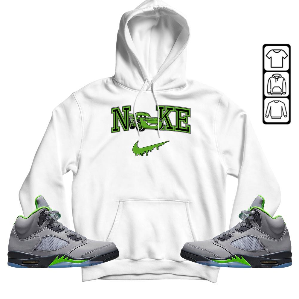 95 Mcqueen Car Fast Sneaker Shirt Match Green Bean 5s, Jordan 5 Retro Green Bean MKO T-Shirt