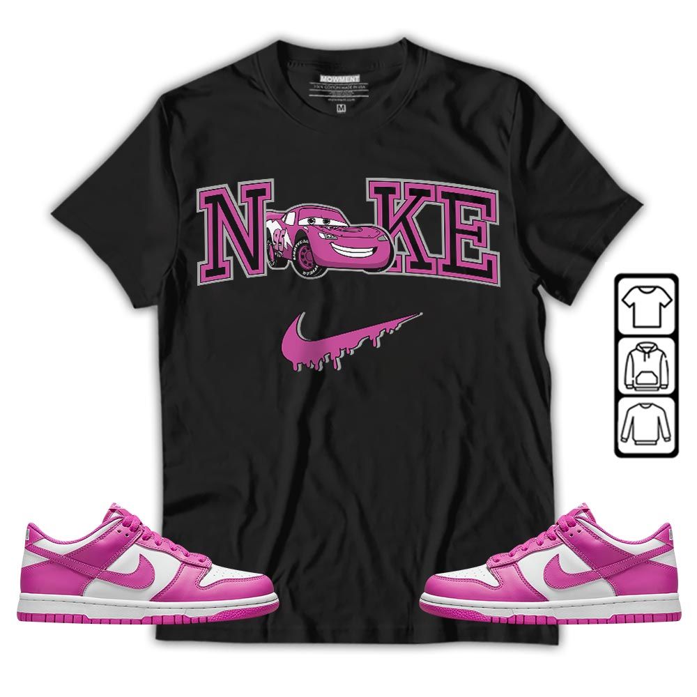 95 Mcqueen Car Fast Sneaker Shirt Match GS Active Fuchsia, Dunk Low Active Fuchsia MKO T-Shirt