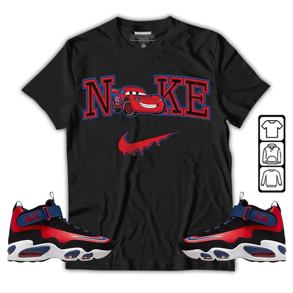 95 Mcqueen Car Fast Sneaker Shirt Match Max 1 Navy Red Black, Air Griffey Max 1 Black Red Navy Blue MKO Hoodie