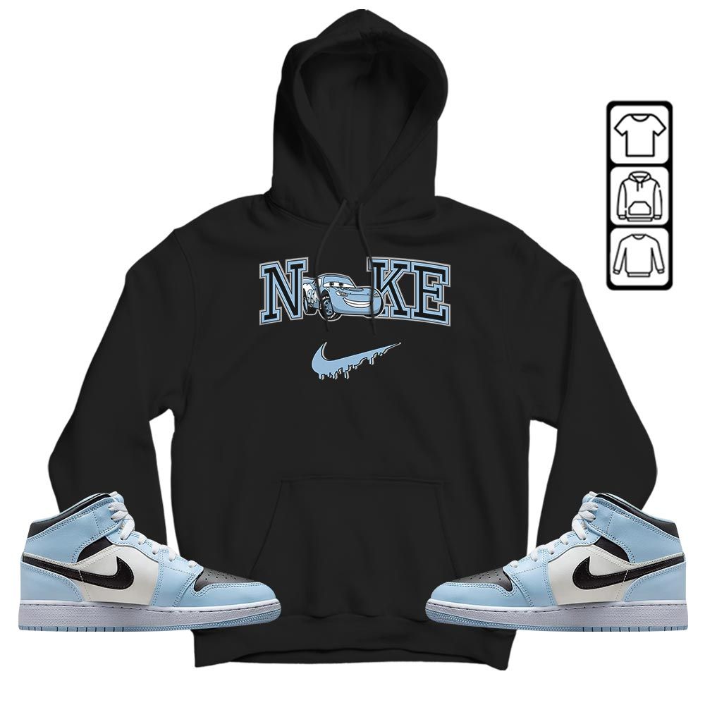 95 Mcqueen Car Fast Sneaker Shirt Match Mid Ice Blue 1s, Jordan 1 Mid Ice Blue MKO T-Shirt 95 Mcqueen Car Fast Sneaker Shirt Match Mid Ice Blue 1s, Jordan 1 Mid Ice Blue MKO T-Shirt