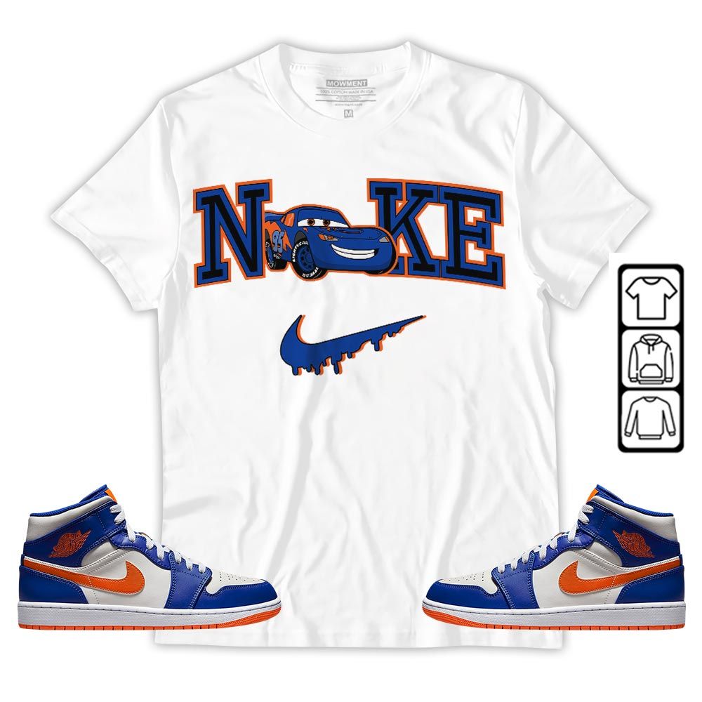 95 Mcqueen Car Fast Sneaker Shirt Match Mid Knicks 1s, Jordan 1 Mid Knicks MKO T-Shirt 95 Mcqueen Car Fast Sneaker Shirt Match Mid Knicks 1s, Jordan 1 Mid Knicks MKO T-Shirt