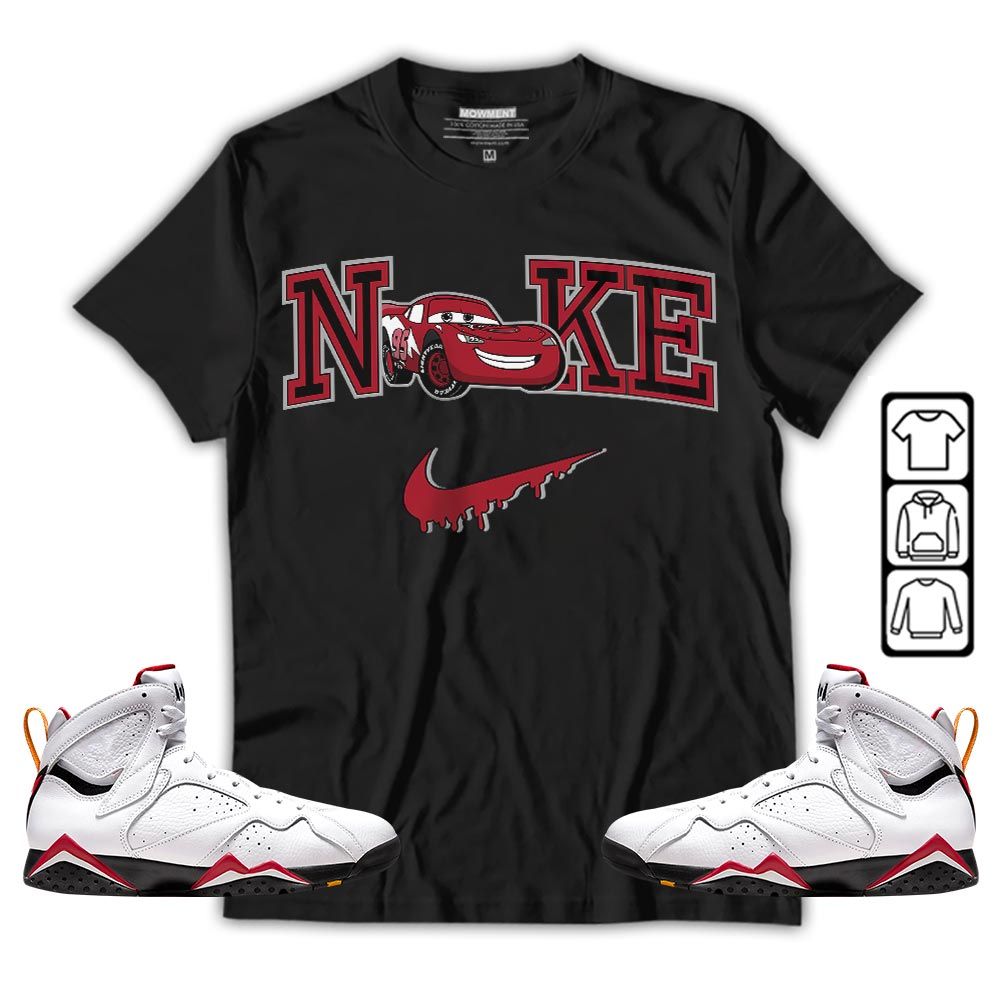 95 Mcqueen Car Fast Sneaker Shirt Match OG Cardinal 7s, Jordan 7 Retro Cardinal MKO T-Shirt