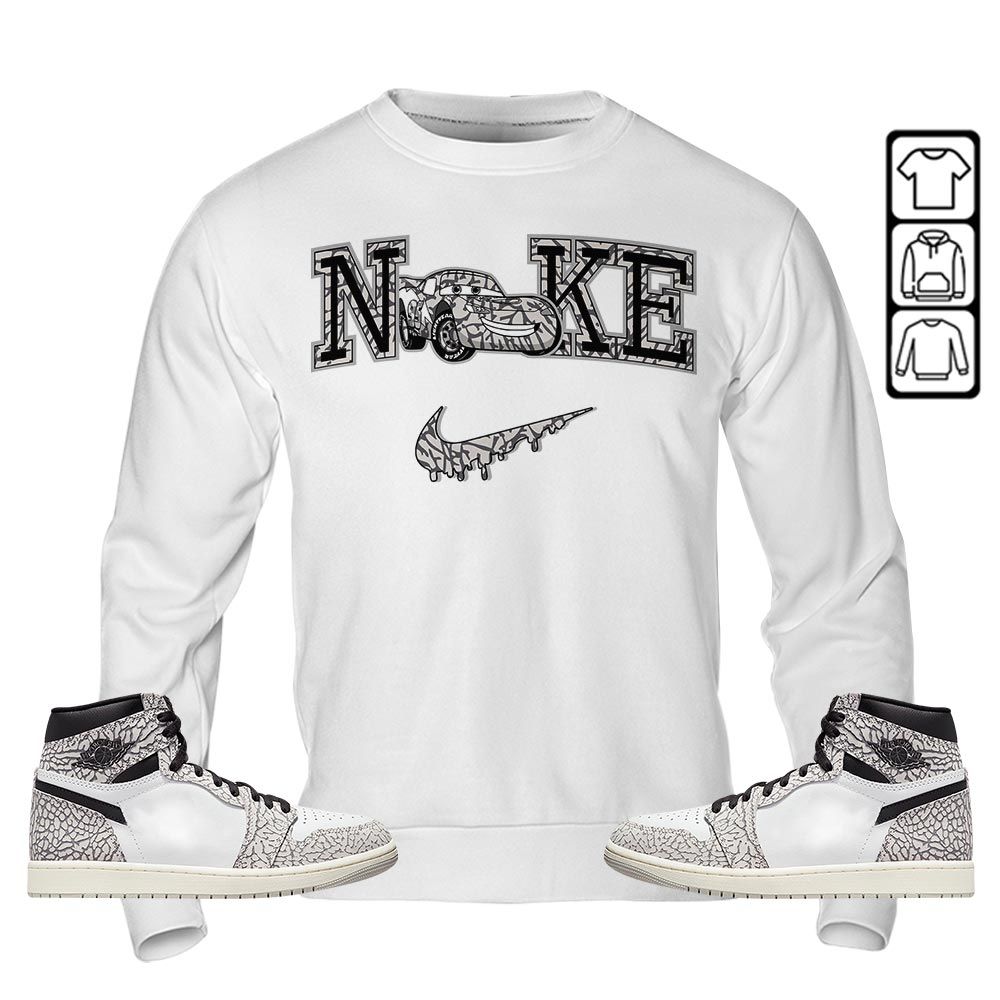 95 Mcqueen Car Fast Sneaker Shirt Match OG Elephant 1s, Jordan 1 White Cement MKO T-Shirt 95 Mcqueen Car Fast Sneaker Shirt Match OG Elephant 1s, Jordan 1 White Cement MKO T-Shirt