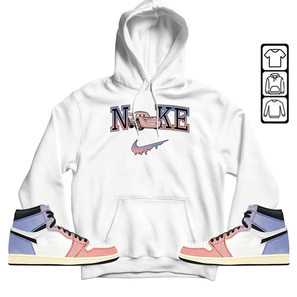 95 Mcqueen Car Fast Sneaker Shirt Match Retro Skyline 1s, Jordan 1 High OG Skyline MKO T-Shirt