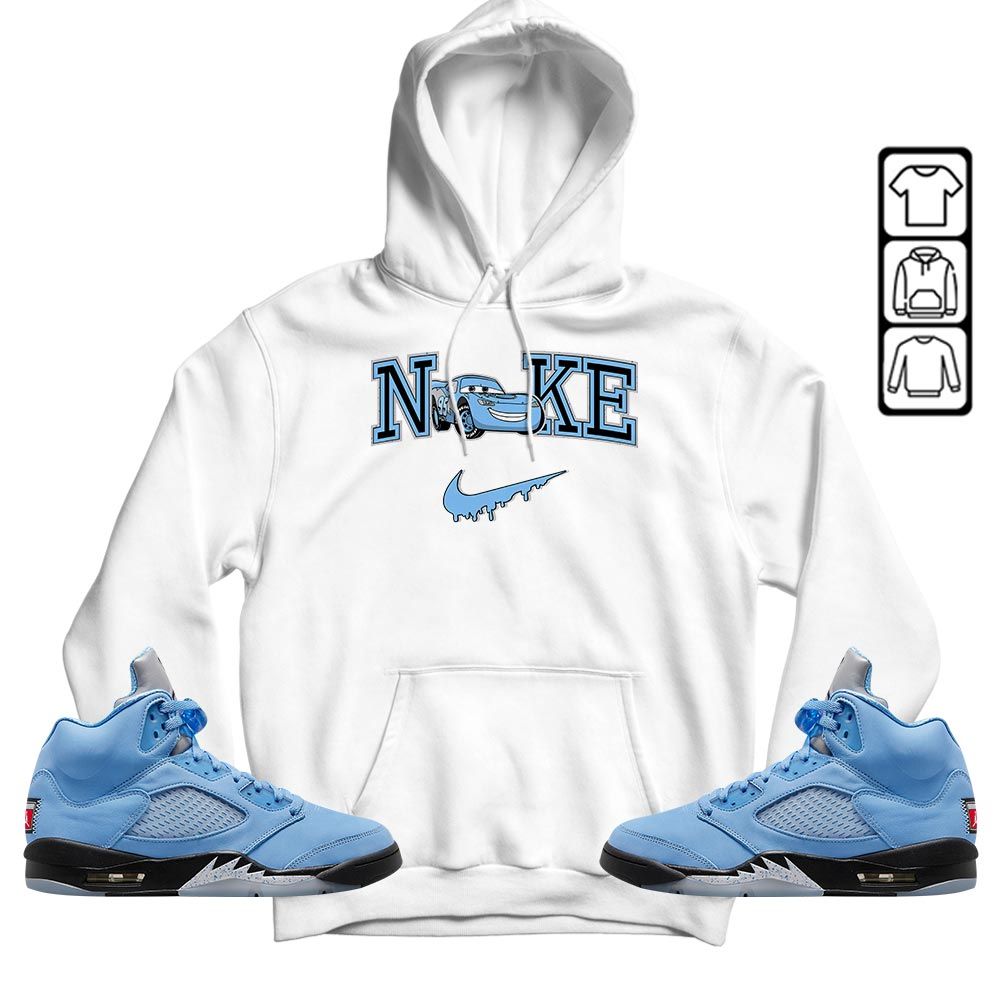 95 Mcqueen Car Fast Sneaker Shirt Match Retro University Blue 5s, Jordan 5 University Blue MKO T-Shirt