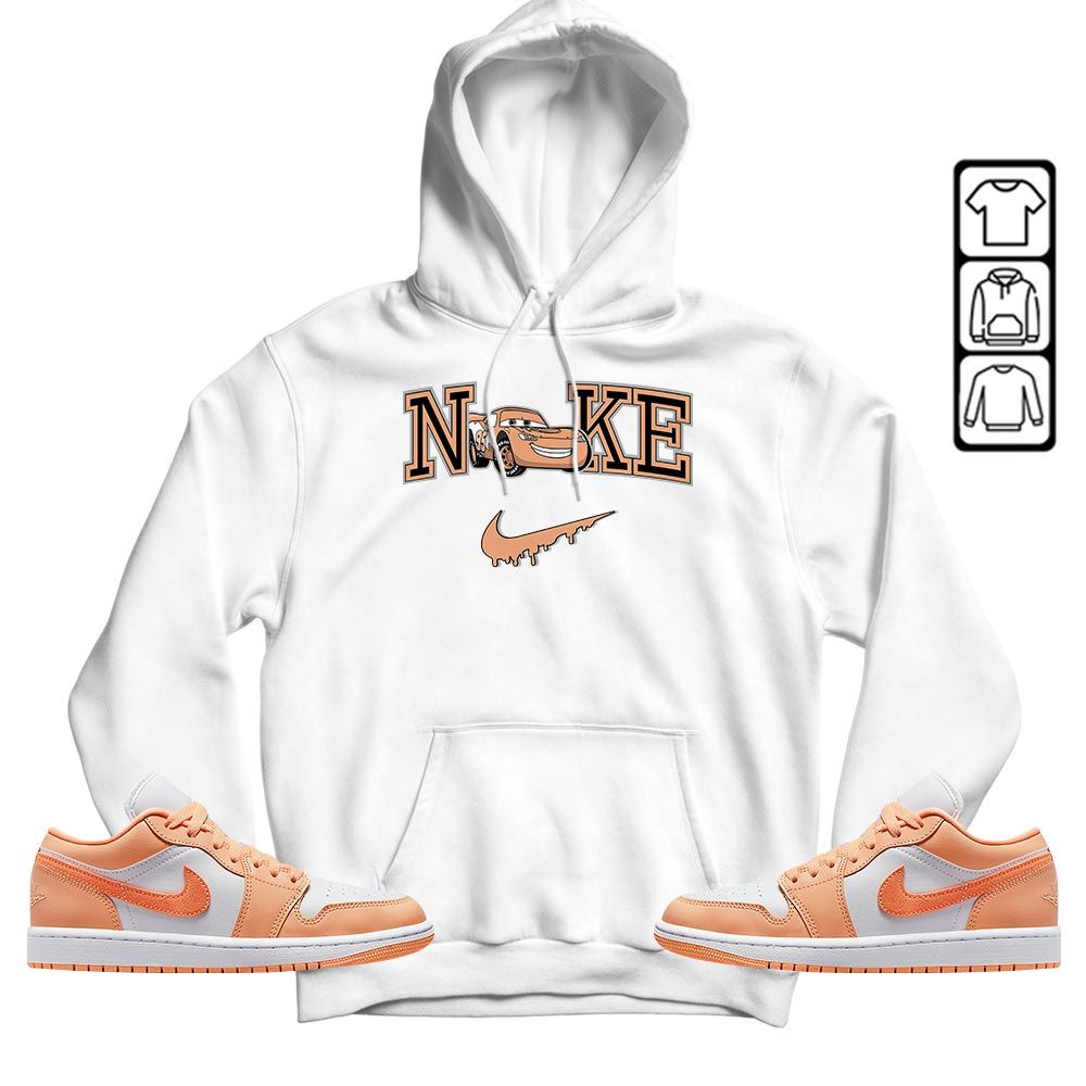 95 Mcqueen Car Fast Sneaker Shirt Match Sunset Haze 1s, Jordan 1 Low Sunset Haze MKO T-Shirt