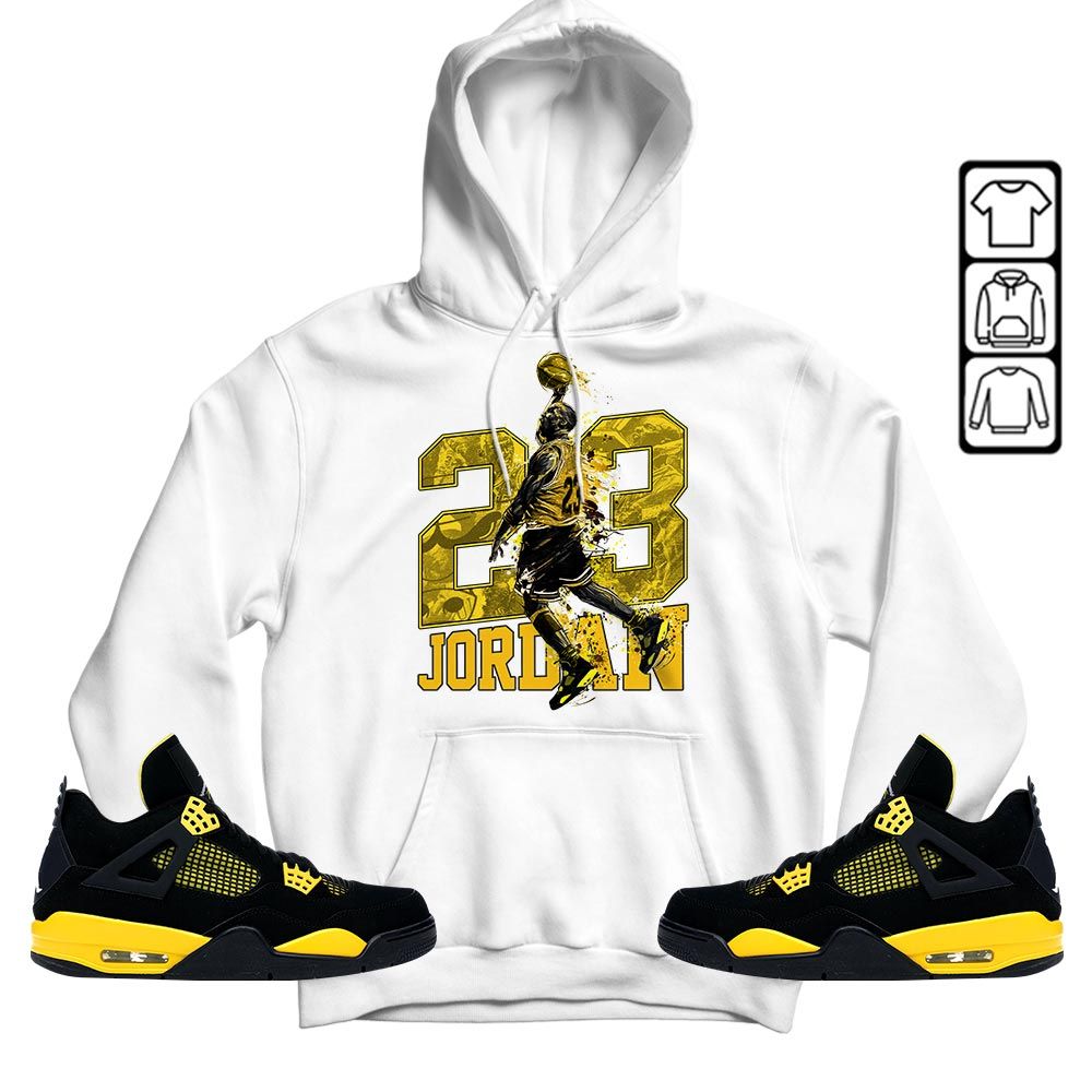Air 23 Jordan Sneaker Shirt Match 2023 Thunder 4s, Jordan Retro 4 Thunder MKO Sweatshirt Air 23 Jordan Sneaker Shirt Match 2023 Thunder 4s, Jordan Retro 4 Thunder MKO Sweatshirt