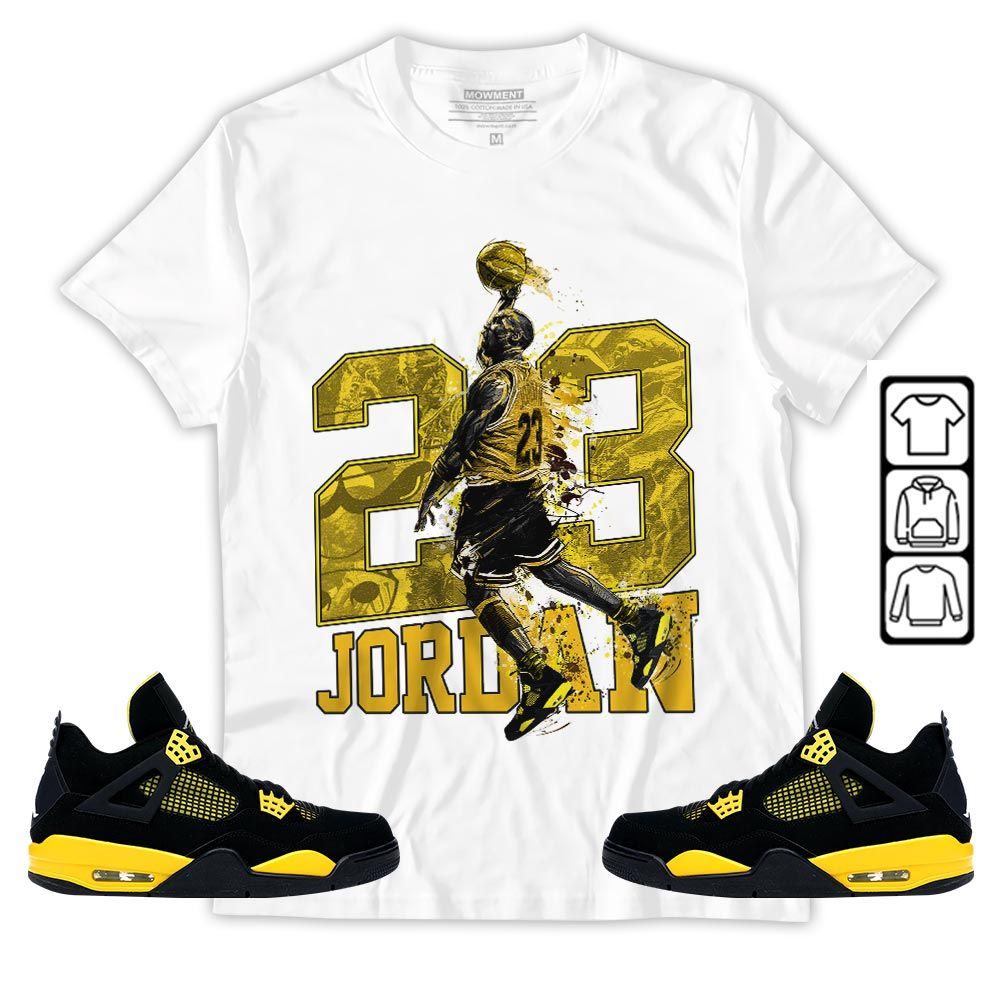 Air 23 Jordan Sneaker Shirt Match 2023 Thunder 4s, Jordan Retro 4 Thunder MKO T-Shirt Air 23 Jordan Sneaker Shirt Match 2023 Thunder 4s, Jordan Retro 4 Thunder MKO T-Shirt