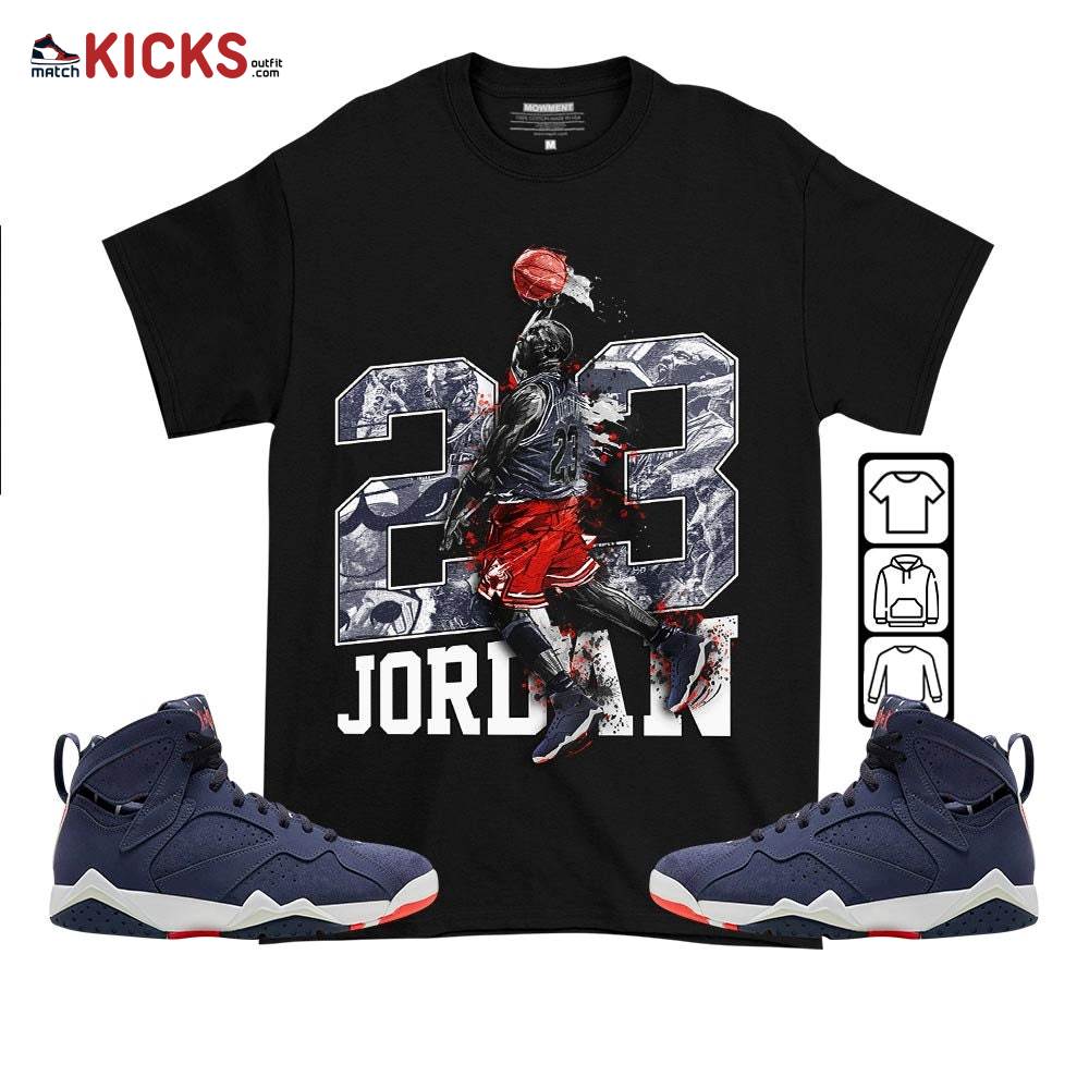 Air 23 Jordan Sneaker Shirt Match 7 Neutral Indigo, Jordan 7 Quai 54 MKO T-Shirt Air 23 Jordan Sneaker Shirt Match 7 Neutral Indigo, Jordan 7 Quai 54 MKO T-Shirt