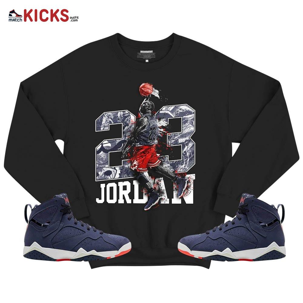 Air 23 Jordan Sneaker Shirt Match 7 Neutral Indigo, Jordan 7 Quai 54 MKO T-Shirt Air 23 Jordan Sneaker Shirt Match 7 Neutral Indigo, Jordan 7 Quai 54 MKO T-Shirt