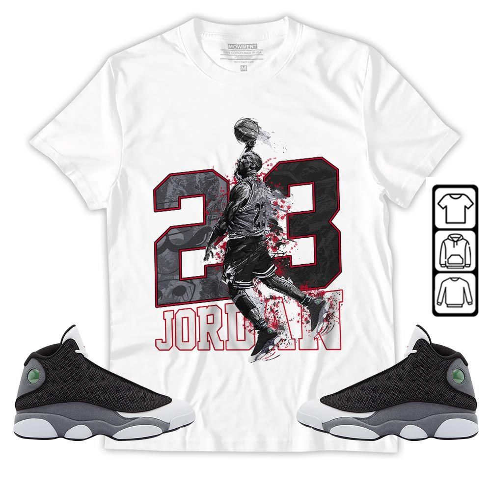Air 23 Jordan Sneaker Shirt Match Black Flint 13s, Jordan Retro 13 Black Flint MKO Hoodie