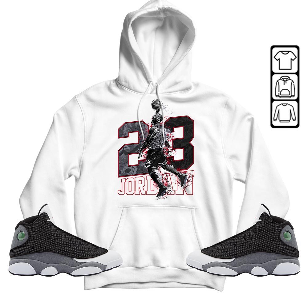 Air 23 Jordan Sneaker Shirt Match Black Flint 13s, Jordan Retro 13 Black Flint MKO Hoodie