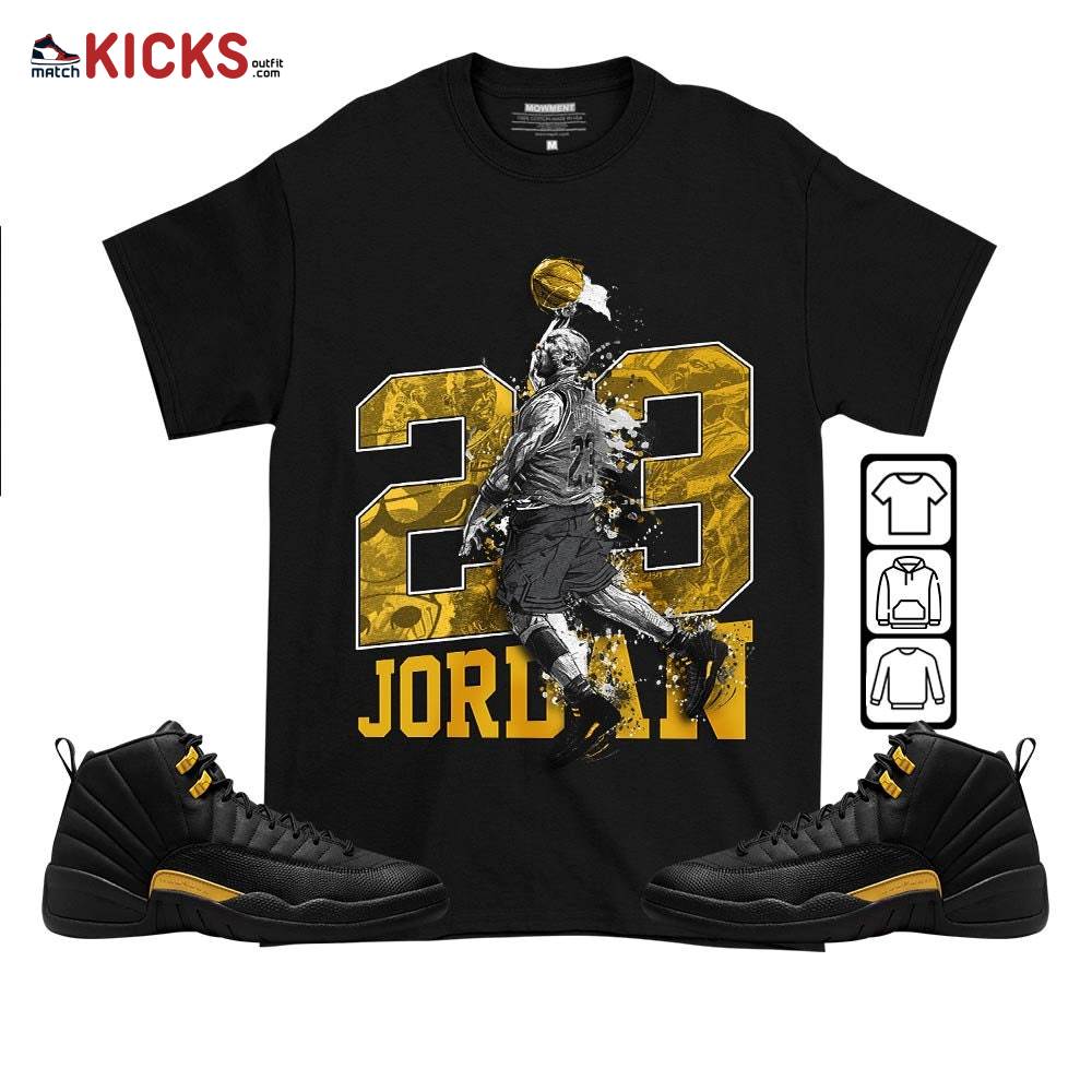 Air 23 Jordan Sneaker Shirt Match Black Taxi 12s, Jordan 12 Retro Black Taxi MKO T-Shirt