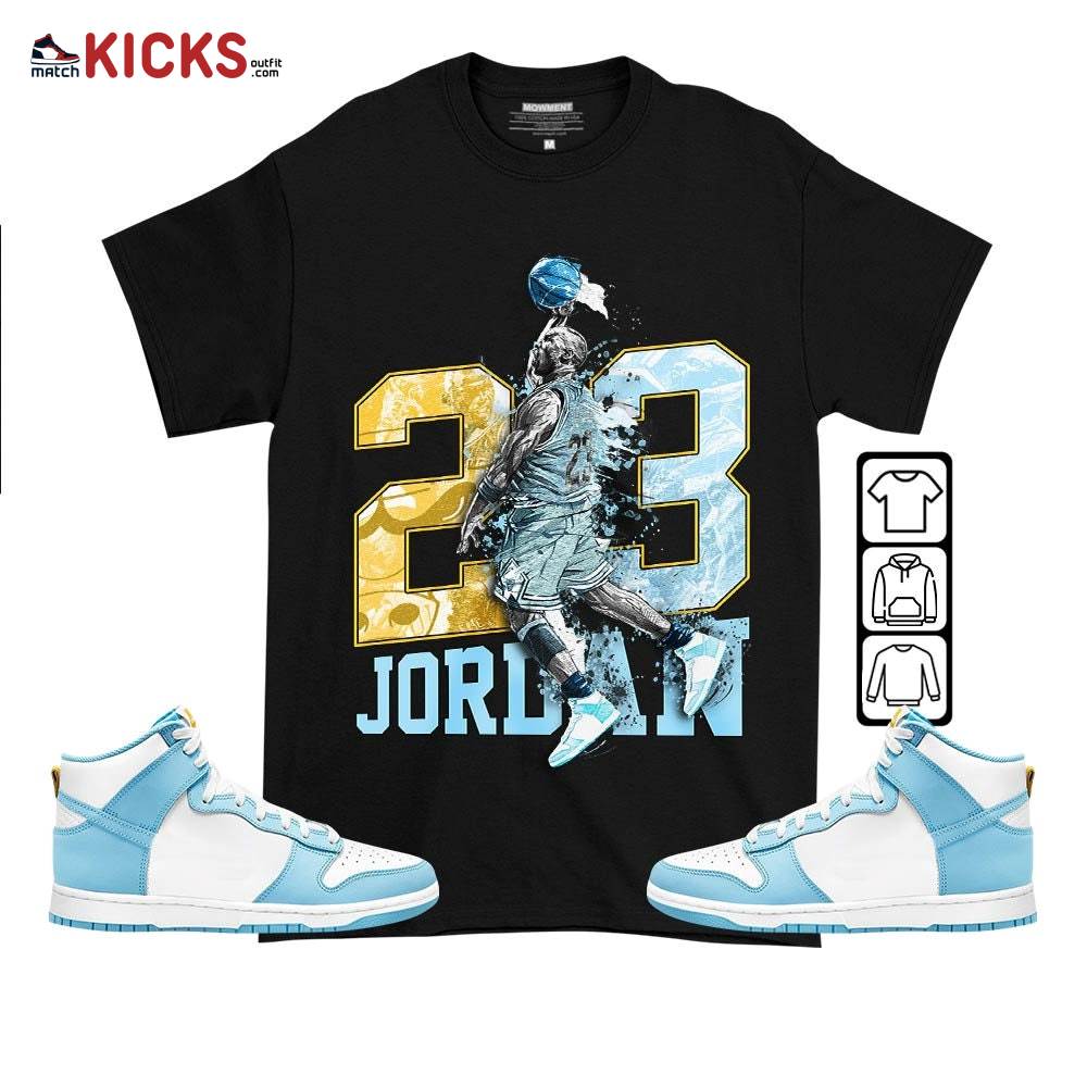 Air 23 Jordan Sneaker Shirt Match Dunk High Blue Chill, Dunk High Homer Simpson MKO T-Shirt