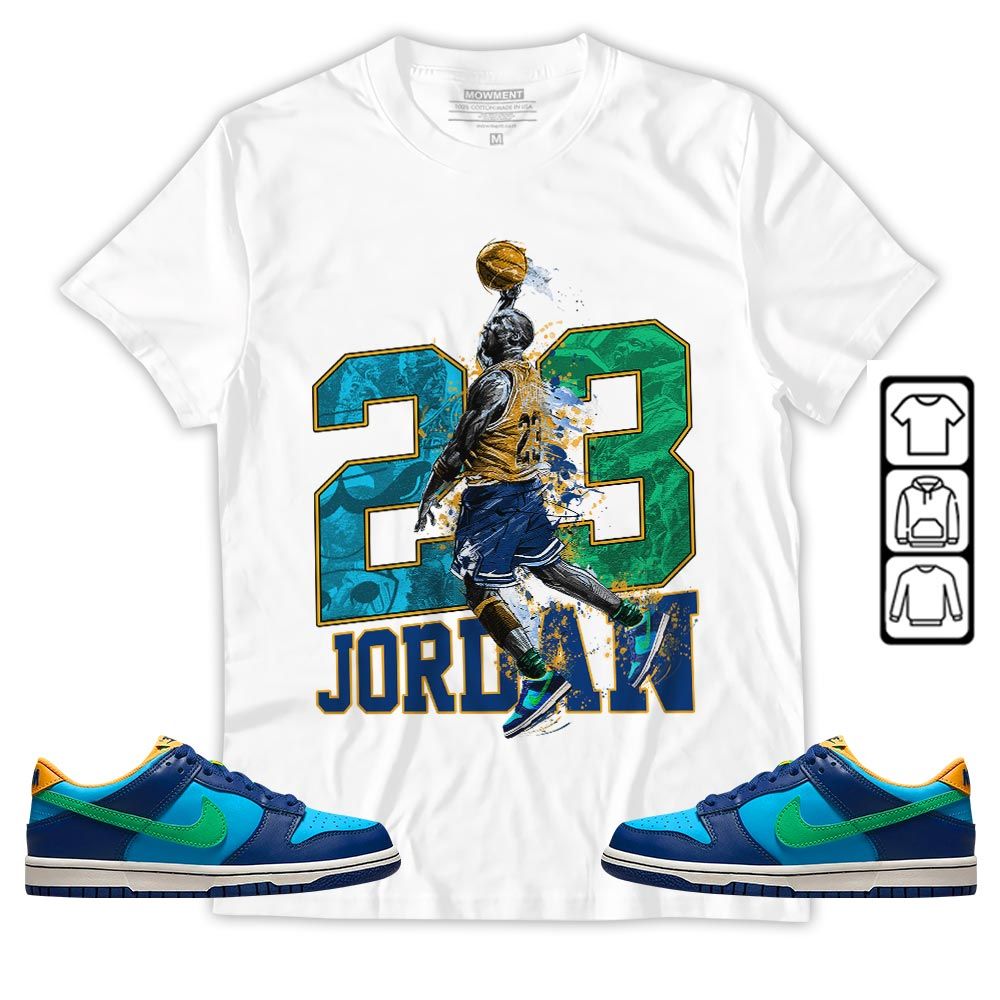 Air 23 Jordan Sneaker Shirt Match Dunk Low GS Kyrie, Dunk Low GS Electric Algae MKO Hoodie