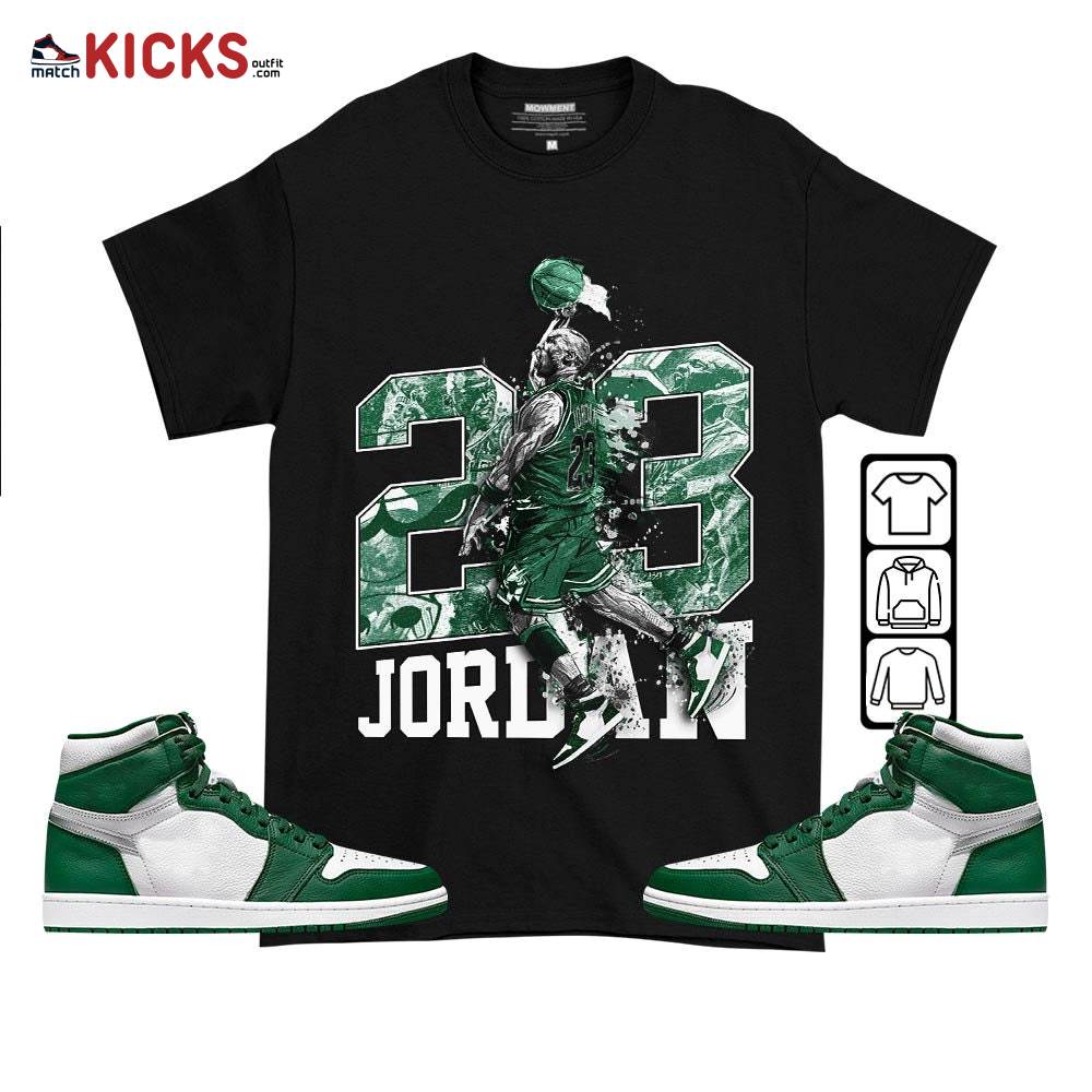 Air 23 Jordan Sneaker Shirt Match High Gorge Green 1s, Jordan 1 Retro High Gorge Green MKO T-Shirt
