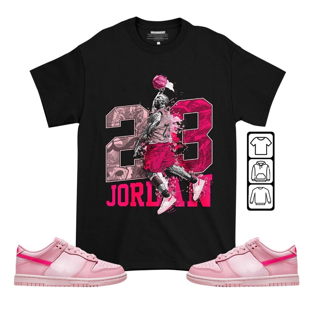 Air 23 Jordan Sneaker Shirt Match Low Triple Pink, Dunk Low Triple Pink MKO T-Shirt