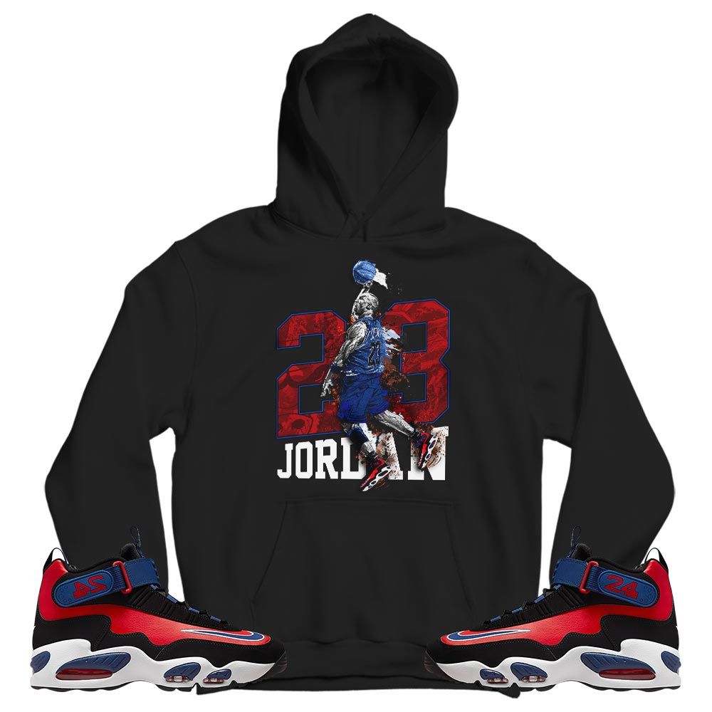 Air 23 Jordan Sneaker Shirt Match Max 1 Navy Red Black, Air Griffey Max 1 Black Red Navy Blue MKO T-Shirt