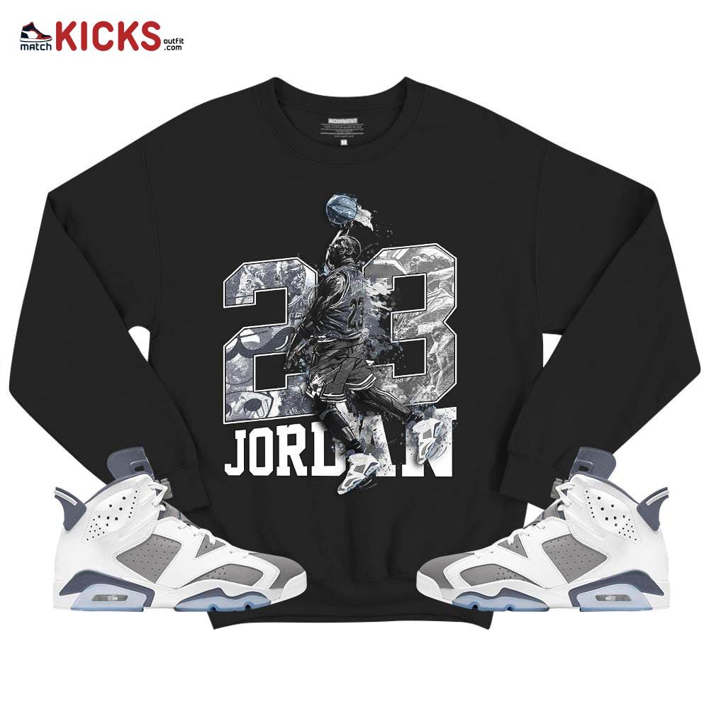 Air 23 Jordan Sneaker Shirt Match Retro Cool Grey 6s, Jordan 6 Cool Grey MKO T-Shirt Air 23 Jordan Sneaker Shirt Match Retro Cool Grey 6s, Jordan 6 Cool Grey MKO T-Shirt