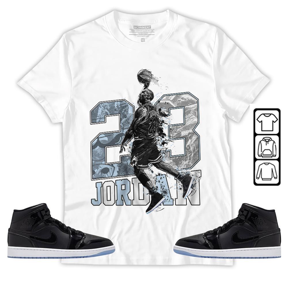Air 23 Jordan Sneaker Shirt Match Space Jam 1s, Jordan 1 Mid Space Jam MKO Sweatshirt
